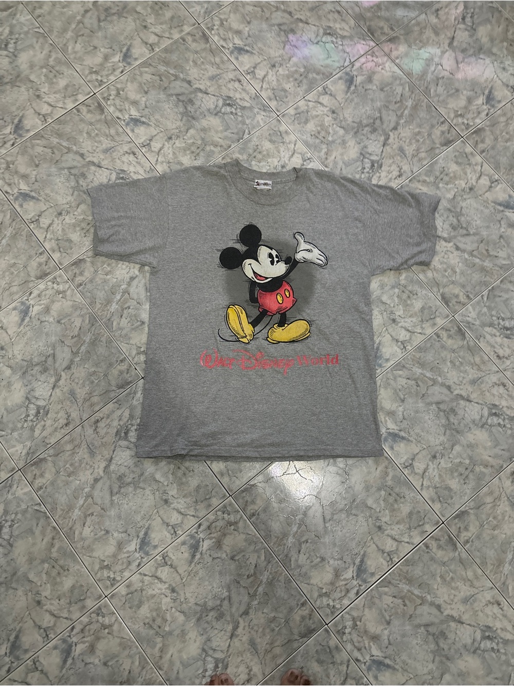 2002 Disney  Gray Mickey Mouse Graphic Tee